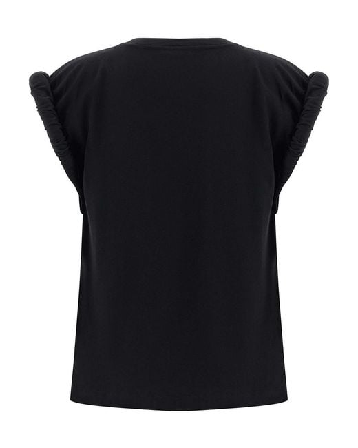 Nude Black Curled Sleeve T-Shirt
