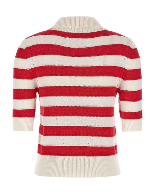 Ermanno Scervino Red Crochet Shirt Polo