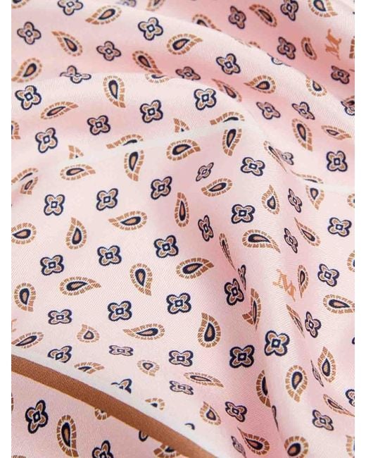Max Mara Pink Printed Silk Scarf