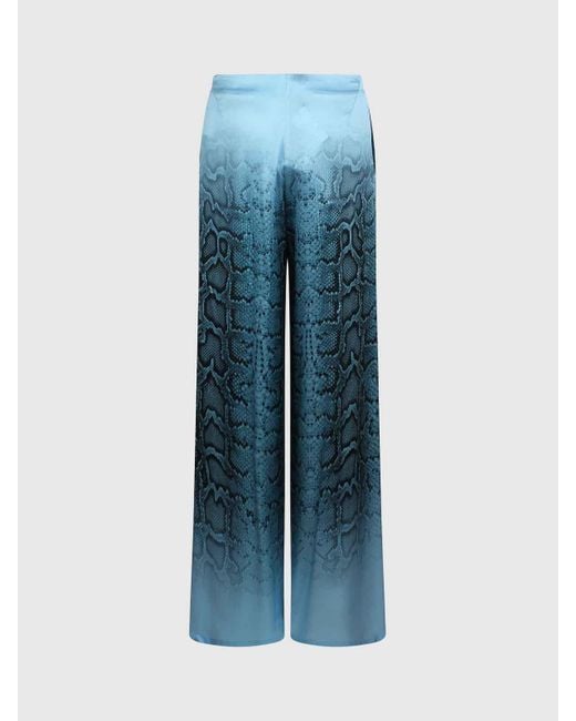 Ermanno Scervino Blue jogger Pants With Snake Print