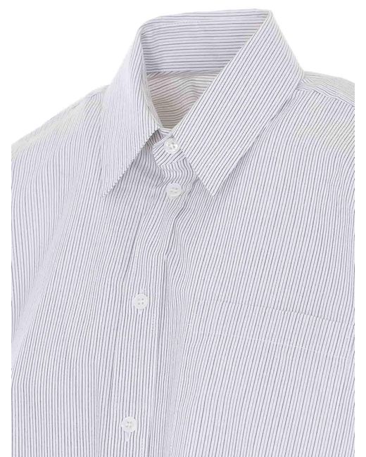 MM6 by Maison Margiela White Oversize Cropped Shirt