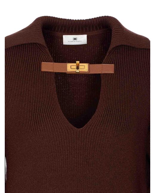 Elisabetta Franchi Brown Sweater
