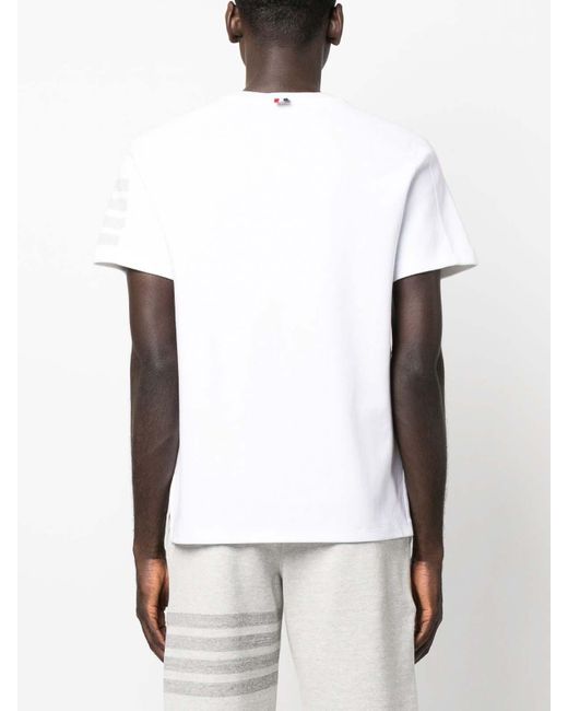 Thom Browne White 4-Bar Short-Sleeve T-Shirt for men