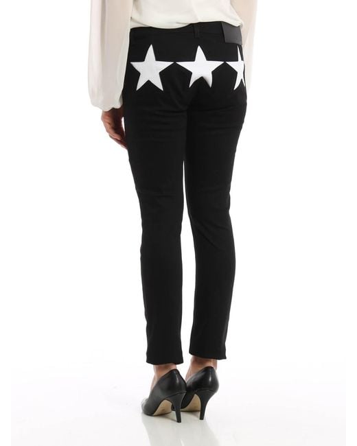 Givenchy Black Star Detailed Slim Trousers
