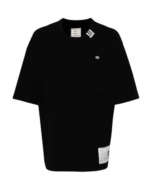 Maison Mihara Yasuhiro Black Logo-patch Tshirt for men