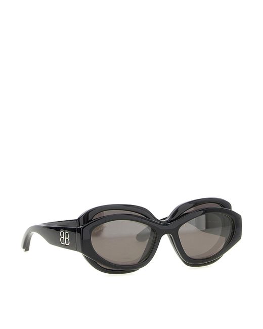 Balenciaga Gray 'Superbusy Round' Sunglasses