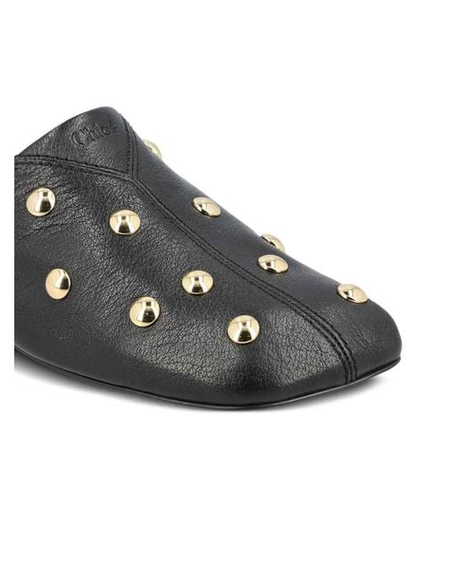 Chloé Black Flat Mules