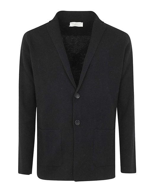 FILIPPO DE LAURENTIIS Black Single Breasted Revers Jacket for men