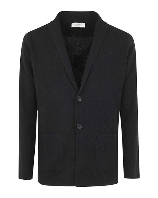 FILIPPO DE LAURENTIIS Black Single Breasted Revers Jacket for men