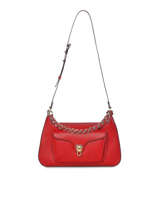 Coccinelle Red Beat Generation Medium Leather Bag