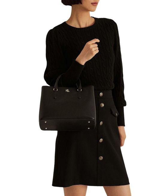 Ralph Lauren Black Marcy 26 Satchel Small
