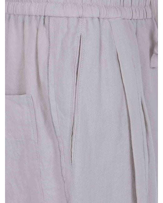 Ziggy Chen Gray Thin Stripe Drawstring Trousers for men
