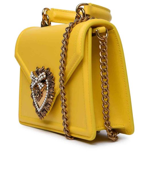 Dolce & Gabbana Yellow Small Leather Bag
