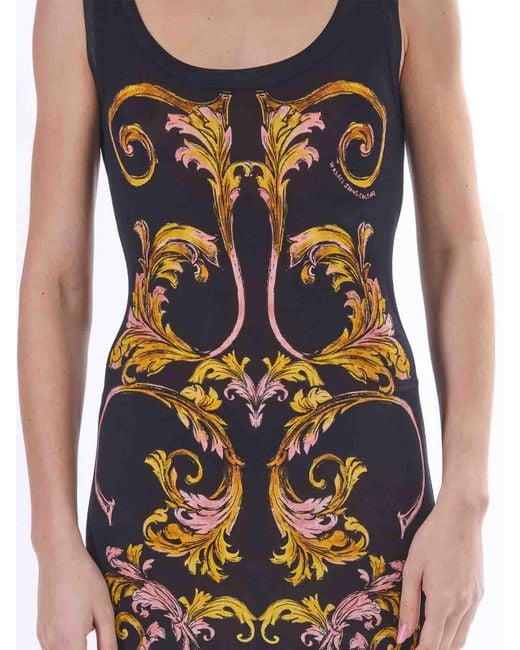 Versace Jeans Black Baroque Organs Dress