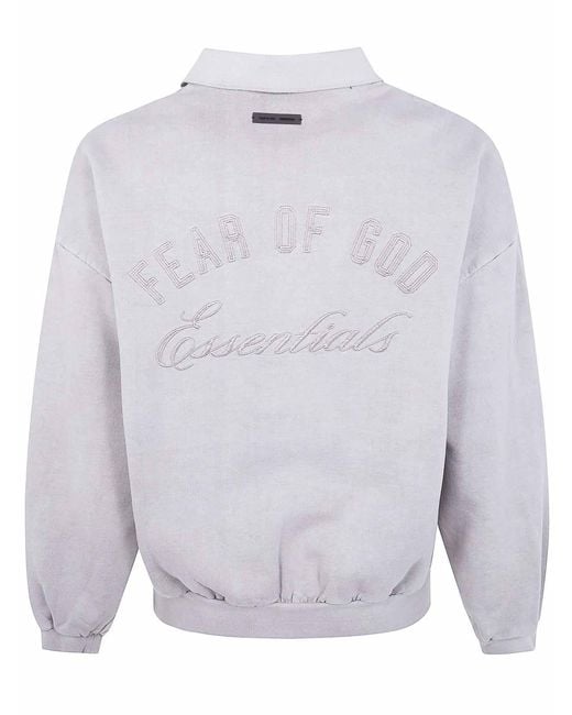 Fear Of God White Classic Polo Sweatshirt for men