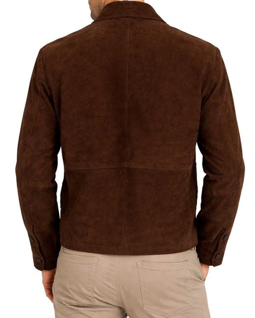 Franzese Collection Brown Dark Bonded Suede Jacket for men