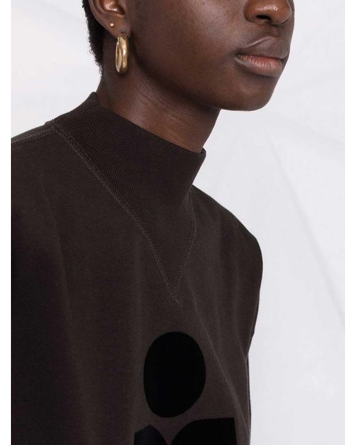 Isabel Marant Black Moby Sweatshirt With Logo And High Neck