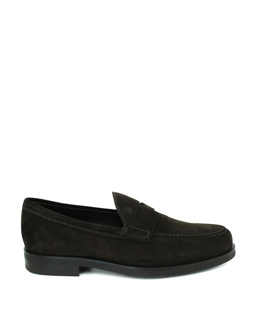 Tod's Black Penny Bar Suede Loafers for men