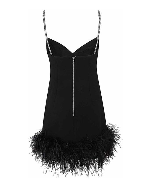 Self-Portrait Black Crepe Feather Mini Dress