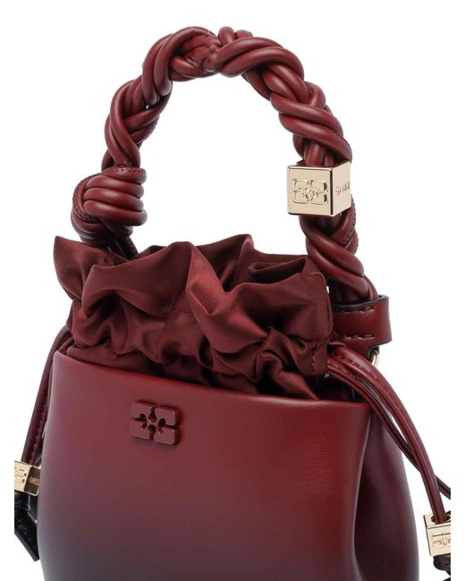 Ganni Red Mini Bou Bucket Bag