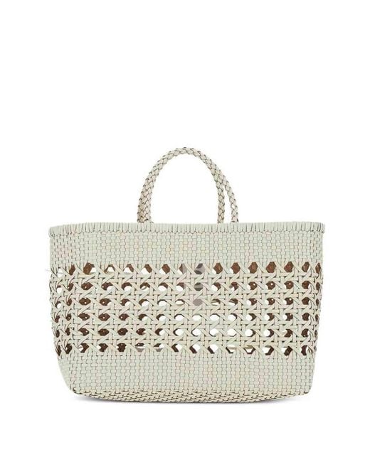 OSOI White Biscuit Tote Bag With Leather