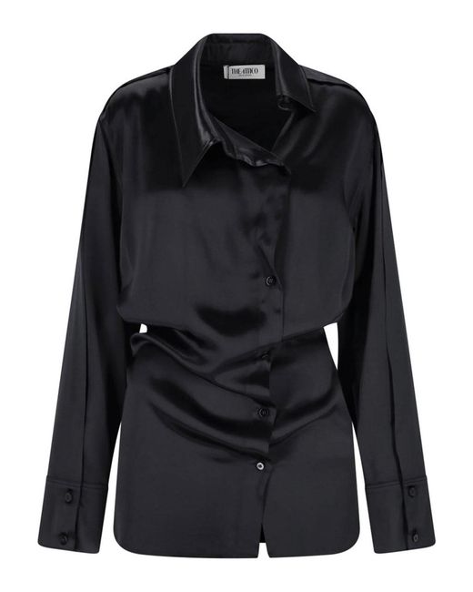 The Attico Black Mini Shirt Dress