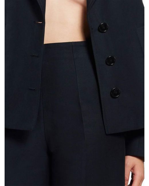 Marni Blue High-Waisted Cropped Trousers