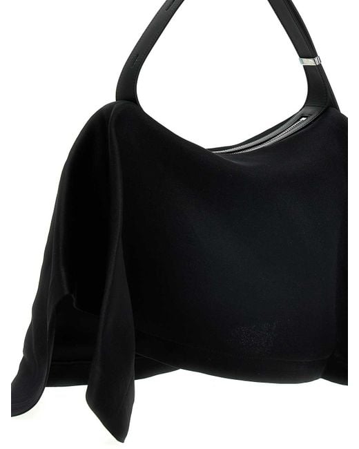 Pleats Please Issey Miyake Black Enveloping Square Shoulder Bag