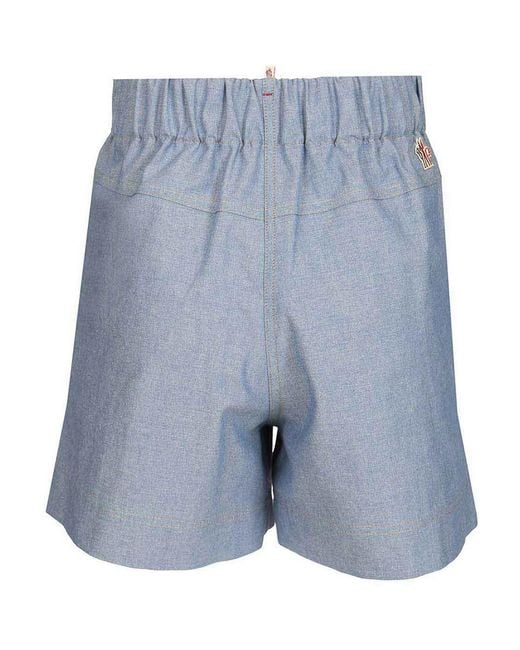 Moncler Blue Chambray Cotton Shorts