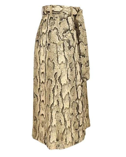 Dries Van Noten Natural Sheraz Skirt With Jacquard Snake Print