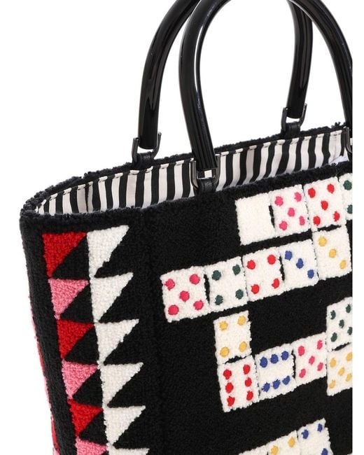 Lulu Guinness White Domino Bibi Handbag