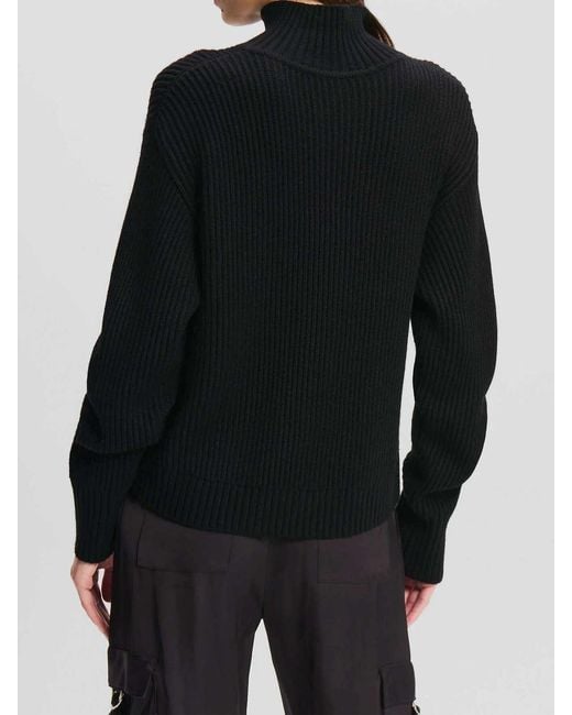Karl Lagerfeld Black Soutache Signature Chunky Knit