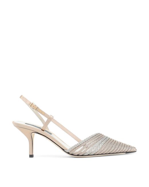 Giorgio Armani White Satin Slingback