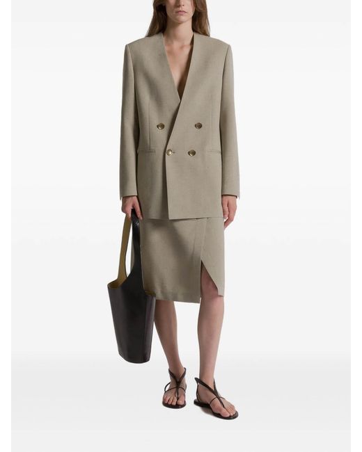 Alberta Ferretti Gray Tweed Wrap Skirt
