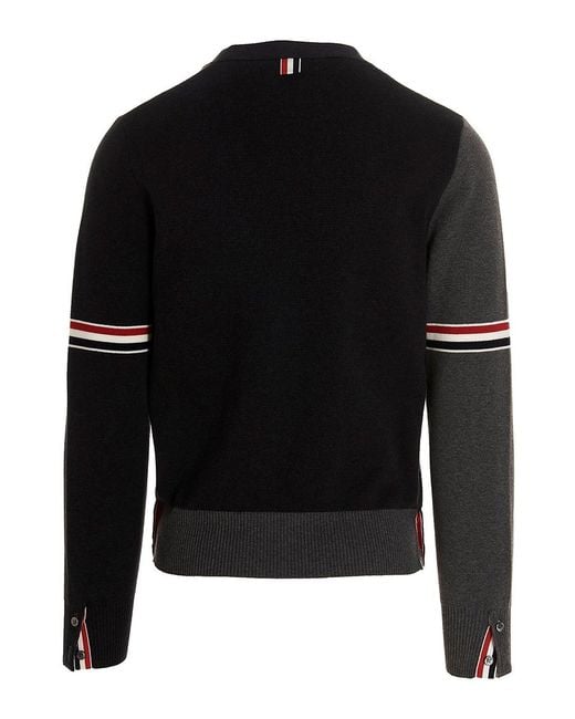 Thom Browne Black Two-Color Cardigan for men