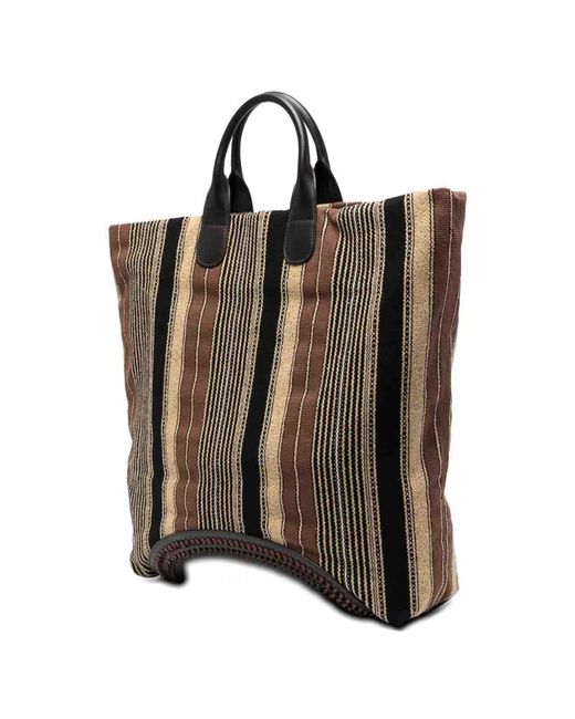 Emporio Armani Black Striped Tote Bag for men