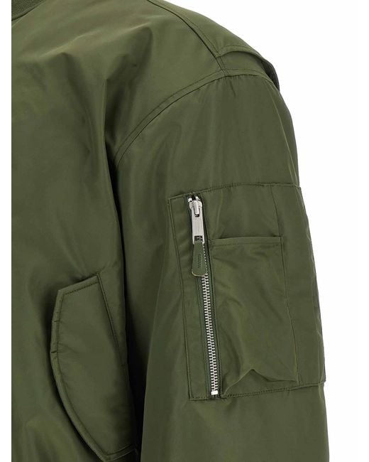 Entire studios Green Nylon Bomber Jacket for men