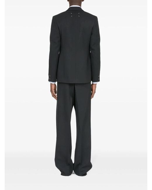 Maison Margiela Black Four-Stitch Wool Blazer for men