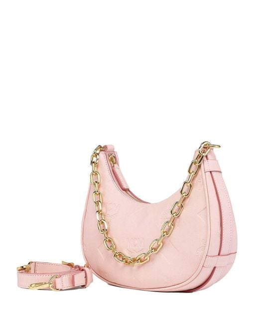 MCM Pink Aren Hobo Small Bag
