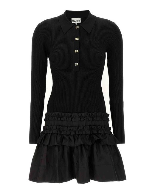 Ganni Black Short Dresses
