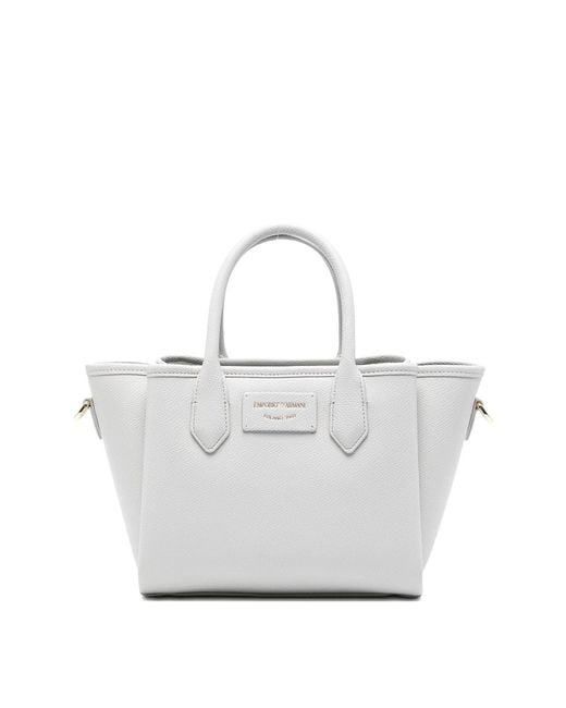 Emporio Armani White Small Shopping Bag