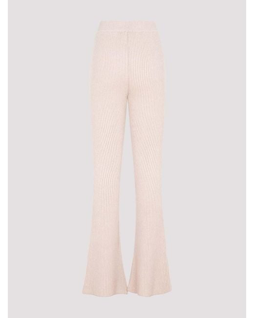 Peserico Pink Flare Knit Rib Pant