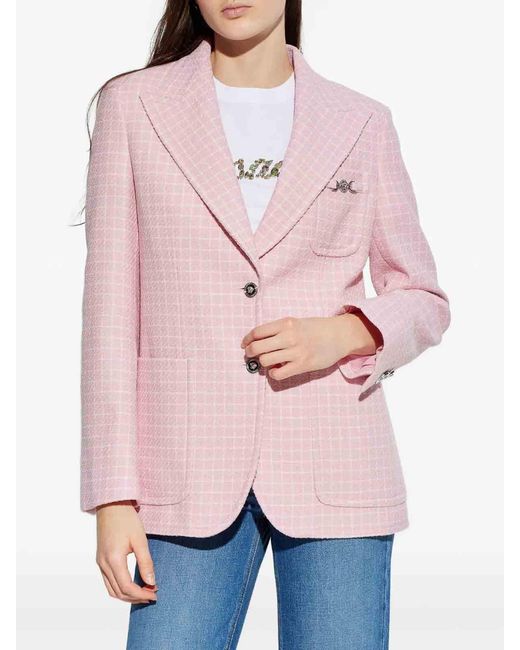 Versace Pink Crêpe Tweed Blazer