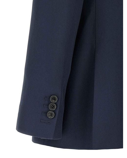 Theory Blue Double-Breasted Blazer