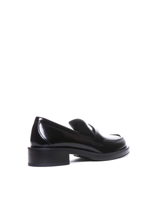 Stuart Weitzman Black Palmer Loafers With Round Toe