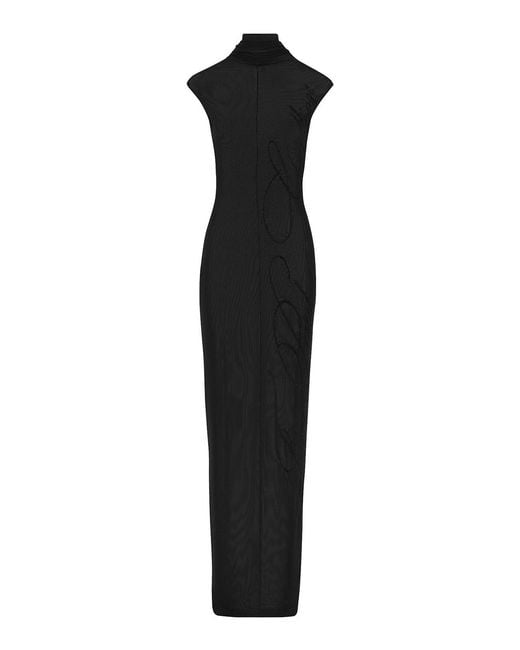 Jean Paul Gaultier Black Sleeveless Semi-Sheer Maxi Dress