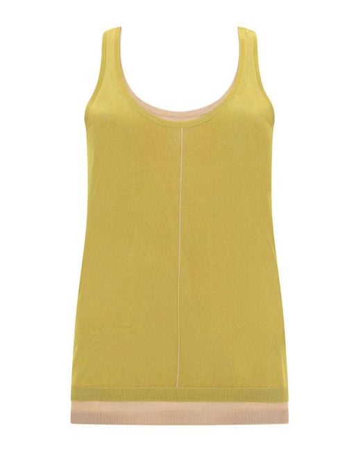 Paul Smith Yellow Rayon Tank Top