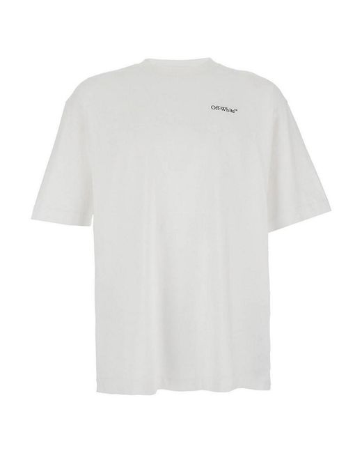Off-White c/o Virgil Abloh White Crew-Necktshirt With Logo On Front And Back for men