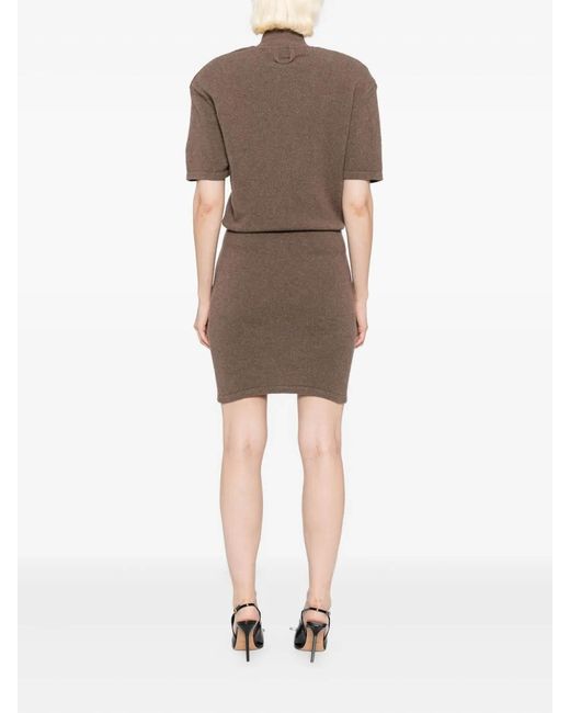 Jacquemus Brown The Castagna Knit Dress