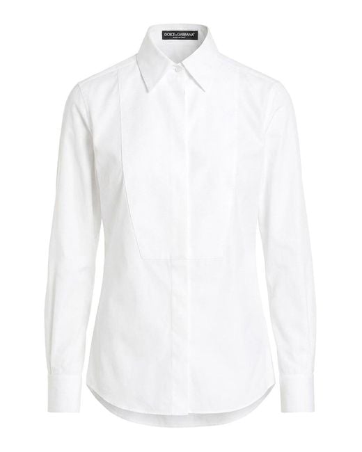 Dolce & Gabbana White Tuxedo Shirt